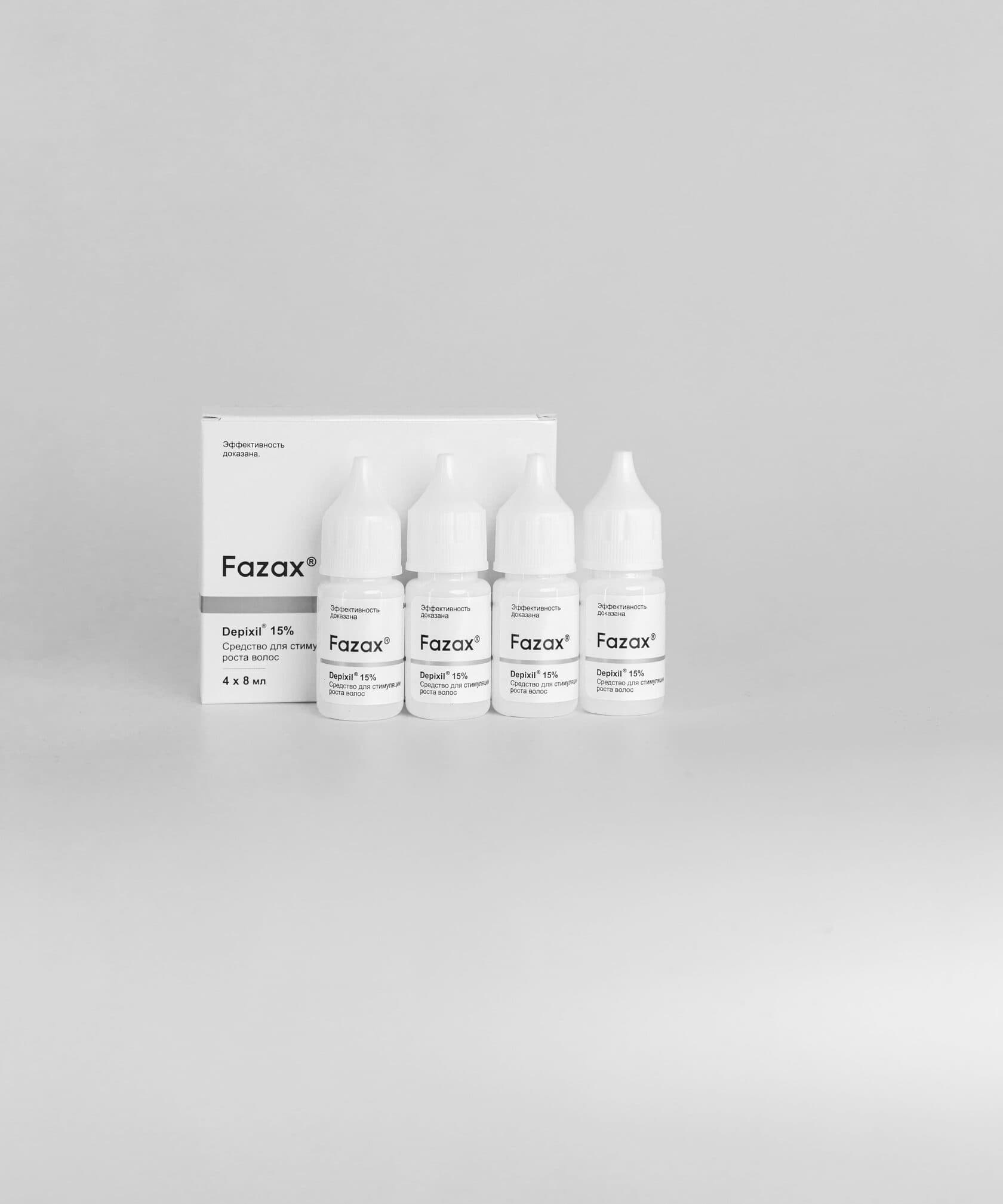 Средство для стимуляции роста волос Fazax (Depixil 15%) 4х8 мл. (на 4 мес).